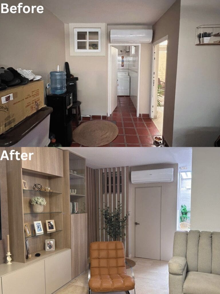 Garage Conversion before and after ADU