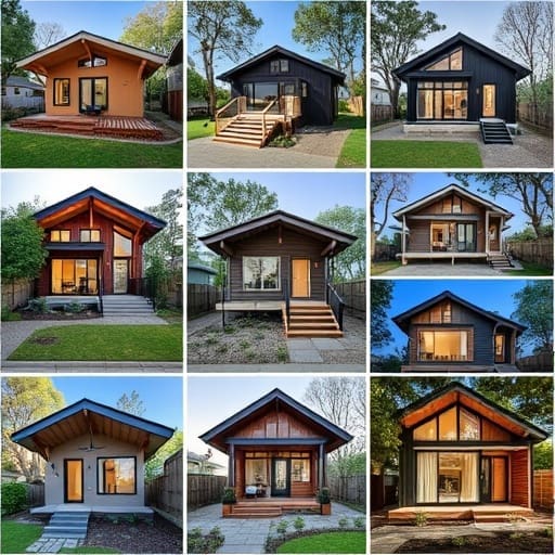 Collection of photos showcasing completed ADU projects in different styles
