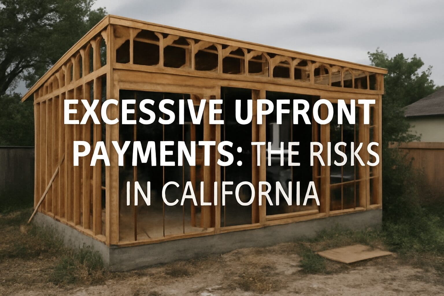 Blank or vague home improvement contract for ADU construction, symbolizing the red flag of missing or unclear contract details from fraudulent California contractors.