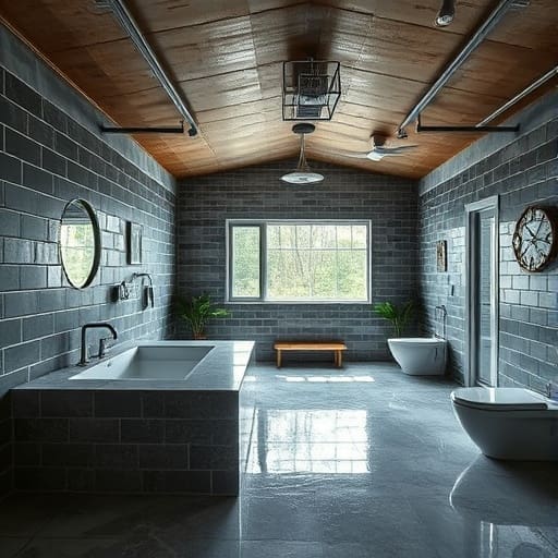 expansive wet room built in a former garage